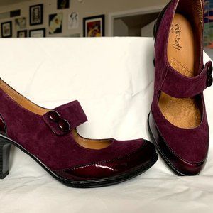 EuroSoft Chelsea Suede/Patent Mary Janes, Like New